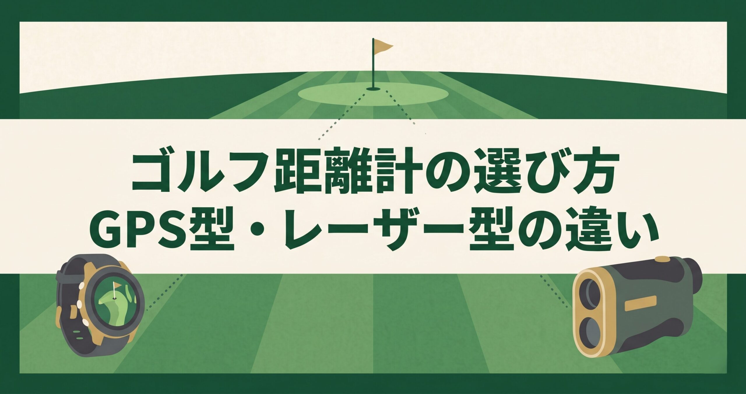 ゴルフ距離計の選び方｜GPS型とレーザー型の違いを解説する記事のアイキャッチ画像