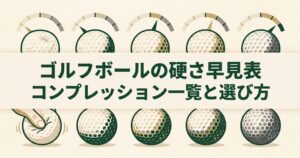 ゴルフボールのコンプレッション早見表【一覧】|ヘッドスピード別の適正と選び方