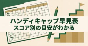 ハンディキャップ早見表|平均スコア別の目安とレベル別基準【一覧】