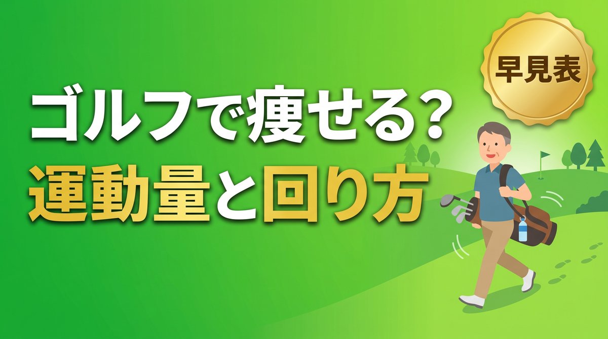 ゴルフは痩せるのか、消費カロリーとダイエット効果(コースを軽快に歩くゴルファー)のアイキャッチ